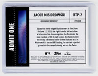 2026 Topps Chrome Big Ticket Players BTP-2 Jacob Misiorowski RC Milwaukee Brewers - back