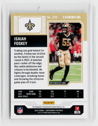 2023 Panini Contenders Football Isaiah Foskey Rookie Ticket Autograph #239 - back
