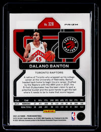 2021-22 Panini Prizm Basketball Dalano Banton #328 Red Ice Prizm Rookie Card - back