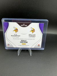 2024 Panini Totally Certified Rookie Dual Swatches J.J. McCarthy / Dallas Turner RDS-MIN - back