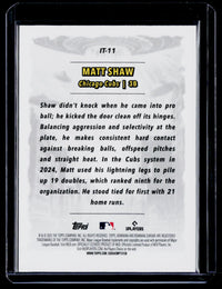 2025 Topps Bowman It Came to the League Matt Shaw Rookie #IT-11 - back