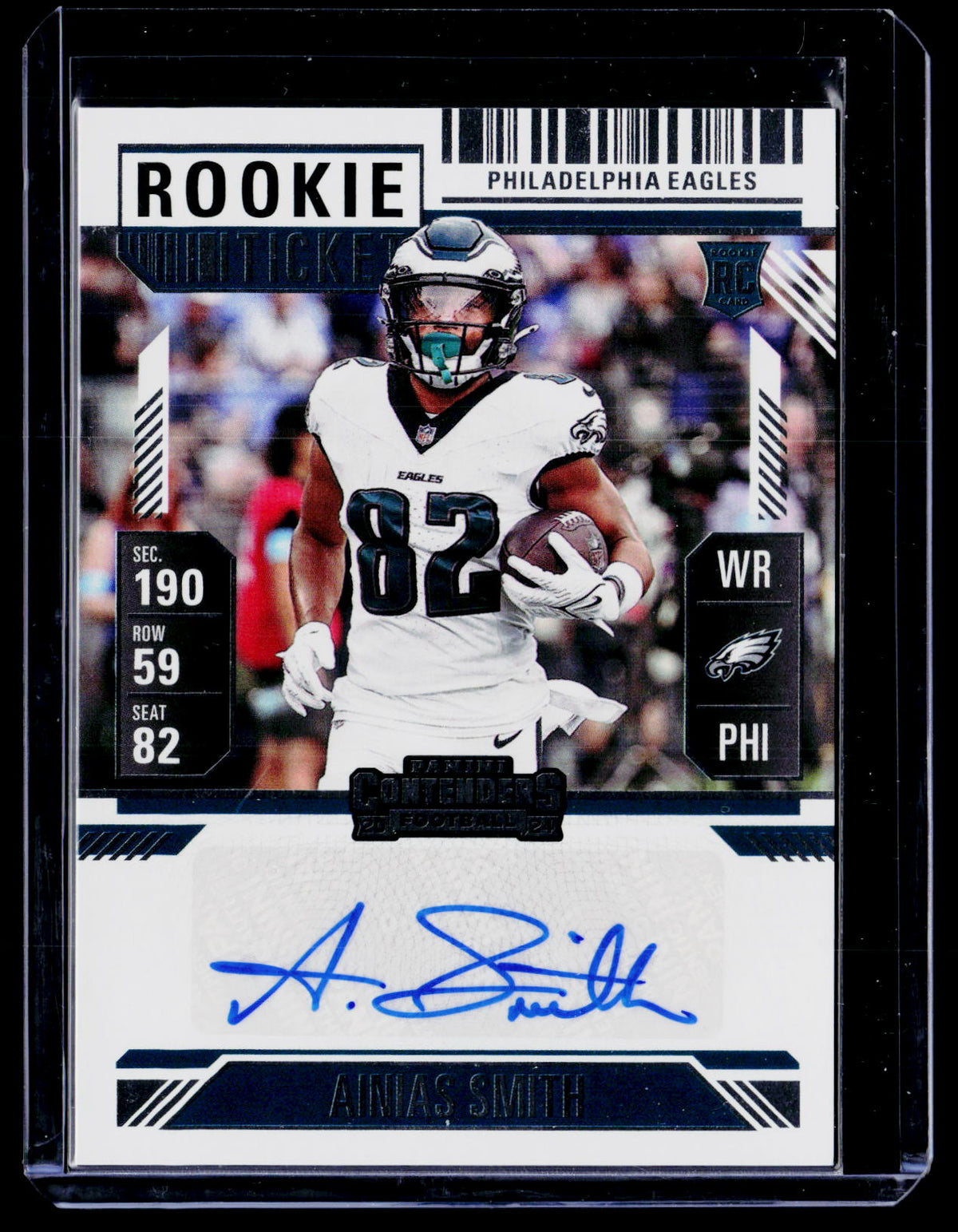 2024 Panini Contenders Rookie Ticket Autographs Ainias Smith #191 Ticket Stub RC Auto - front