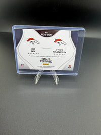 2024 Panini Totally Certified Rookie Debut Swatches Bo Nix Troy Franklin Dual Memorabilia RDS-DEN - back