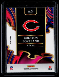 2025 Panini Select Football Colston Loveland Rookie Card No. 5 Chicago Bears - back