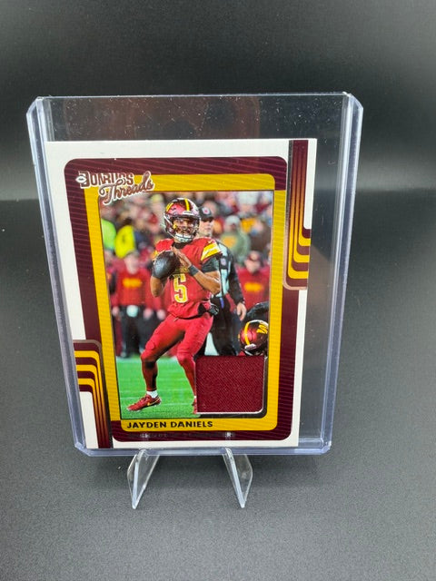 2025 Panini Donruss Threads Jayden Daniels Rookie Memorabilia #DTH-JDS - front