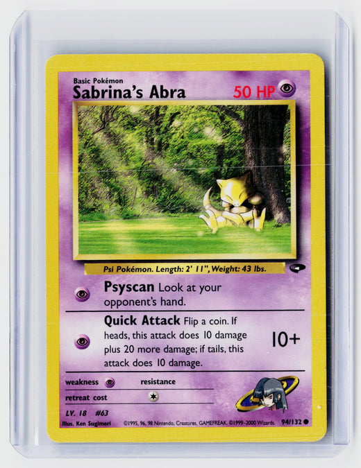 2000 Pokémon Gym Challenge Sabrina's Abra #94/132 - front