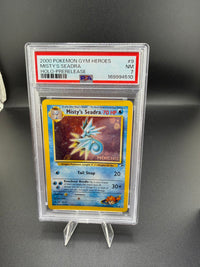 2000 Pokémon Gym Heroes Misty's Seadra Holo Prerelease #9 PSA 7 - front