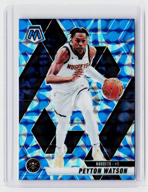 2024-25 Panini Mosaic Peyton Watson Blue Mosaic #194 Denver Nuggets - front