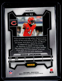 2023 Panini Prizm Football Eddie Jackson #52 Chicago Bears - back