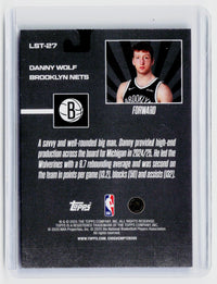2025 Topps Legends of the Summer Rookie Danny Wolf Brooklyn Nets LST-27 - back