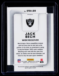 2025 Panini Donruss Optic Rookie Phenom Jack Bech Las Vegas Raiders Memorabilia Card - back