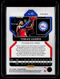 2021-22 Panini Prizm Basketball Tobias Harris #145 Hyper Red Factory Set - back