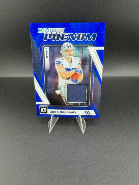 2023 Panini Donruss Optic Rookie Phenom Luke Schoonmaker Blue Hyper RP-LS Cowboys - front