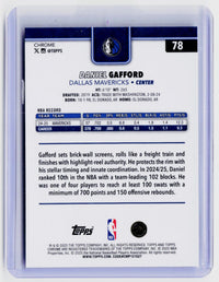 2024-25 Topps Chrome Basketball Daniel Gafford Blue Refractor #78 /150 - back