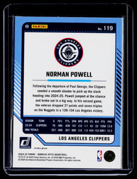 2024-25 Panini Donruss Optic Basketball Norman Powell #119 Los Angeles Clippers - back