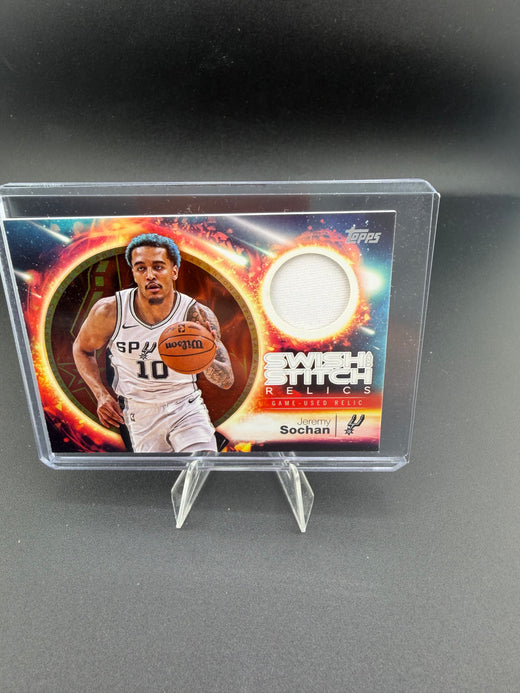 2025 Topps Swish and Stitch Relics Jeremy Sochan Game-Used Relic SST-JS - front