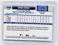 2026 Topps Chrome Refractor #286 Andrés Giménez Toronto Blue Jays - back