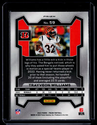 2023 Panini Prizm Football Trayveon Williams #59 Bengals - back