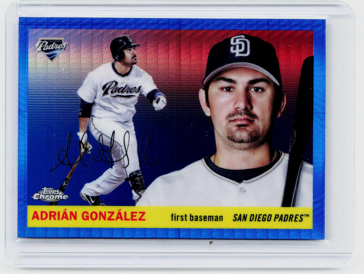 2025 Topps Chrome Platinum Anniversary Adrian Gonzalez #354 Blue Refractor Signed San Diego Padres - front