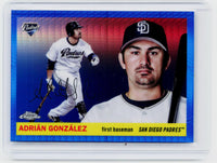 2025 Topps Chrome Platinum Anniversary Adrian Gonzalez #354 Blue Refractor Signed San Diego Padres - front