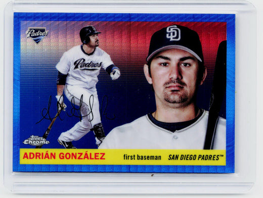 2025 Topps Chrome Platinum Anniversary Adrian Gonzalez #354 Blue Refractor Signed San Diego Padres - front