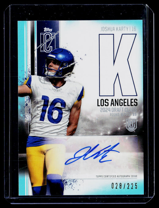 2024 Topps Signature Class Football Joshua Karty Rookie Class Auto Variation RCA-JK /225 - front