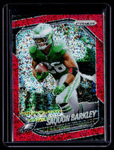 2025 Panini Prizm Saquon Barkley Red Disco Prizm #298 Philadelphia Eagles - front