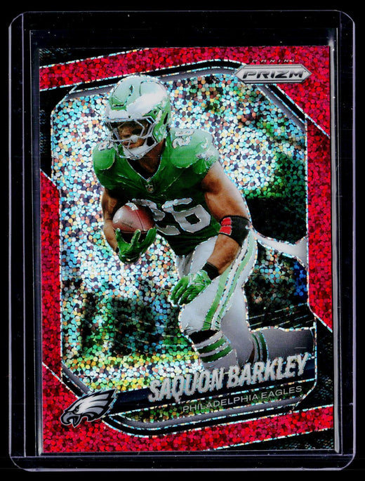 2025 Panini Prizm Saquon Barkley Red Disco Prizm #298 Philadelphia Eagles - front