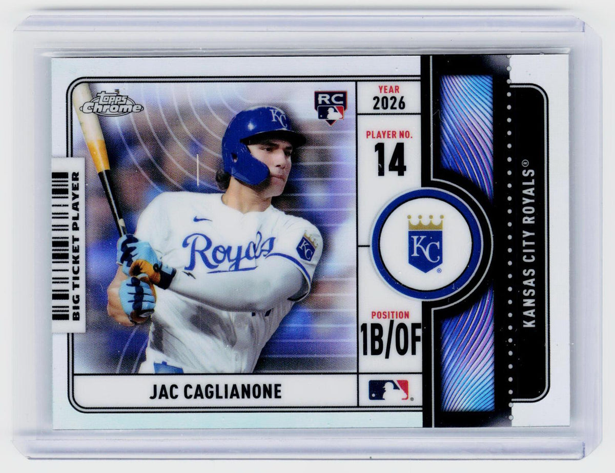 2026 Topps Chrome Big Ticket Player Jac Caglianone RC #BTP-22 Kansas City Royals - front