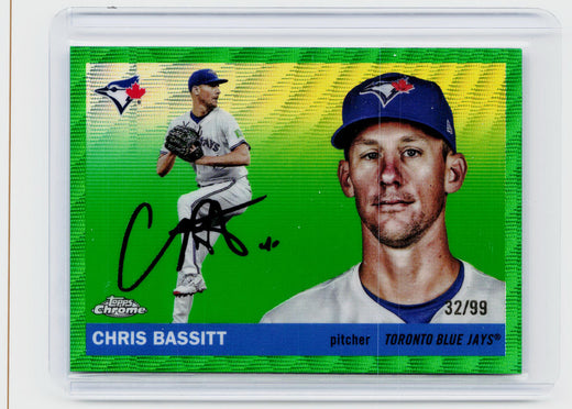 2025 Topps Chrome Chris Bassitt #195 Green Refractor /99 Autograph 32/99 Toronto Blue Jays - front