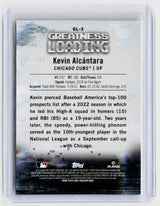 2025 Bowman Chrome Greatness Loading GL-3 Kevin Alcántara RC Chicago Cubs - back