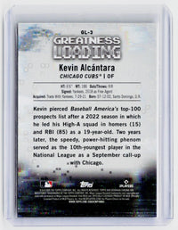 2025 Bowman Chrome Greatness Loading GL-3 Kevin Alcántara RC Chicago Cubs - back