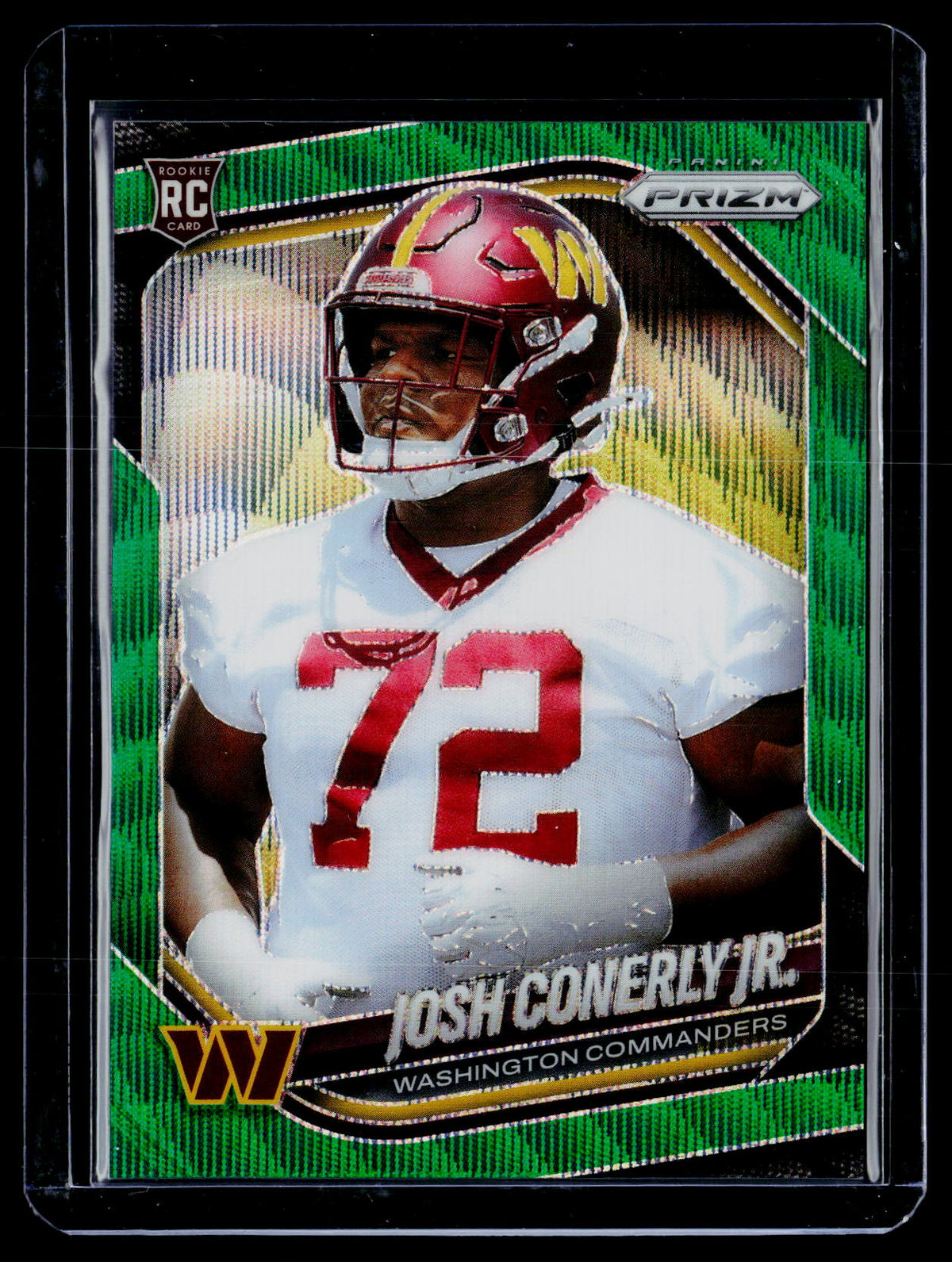 2025 Panini Prizm Football Josh Conerly Jr. #382 Green Flash Rookie - front