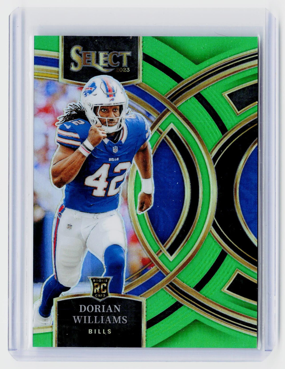 2023 Panini Select Football Dorian Williams Green Prizm Premier Level Rookie #110 - front