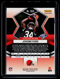 2022 Panini Mosaic Jerome Ford Rookie Reactive Green #353 - back