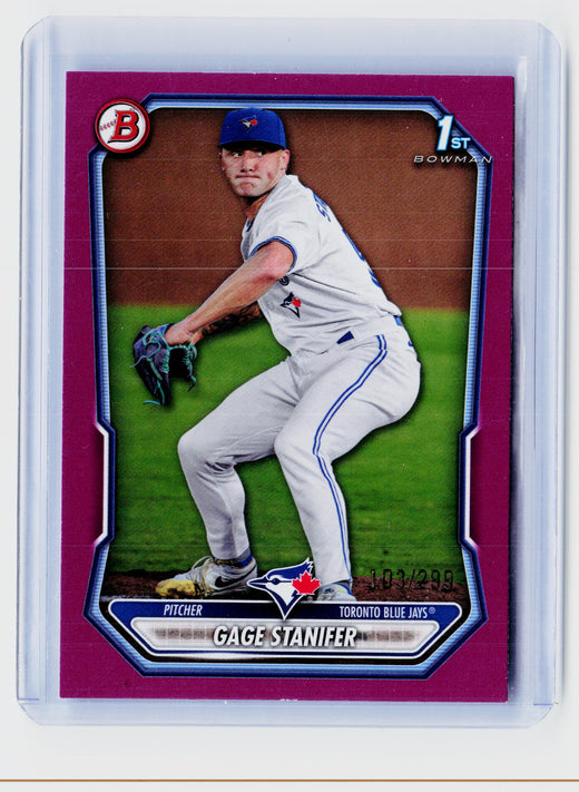 2026 Bowman Gage Stanifer 1st Bowman Purple Toronto Blue Jays BP-37 - front