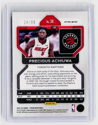 2021-22 Panini Prizm Purple Prizm #39 Precious Achiuwa /99 - back