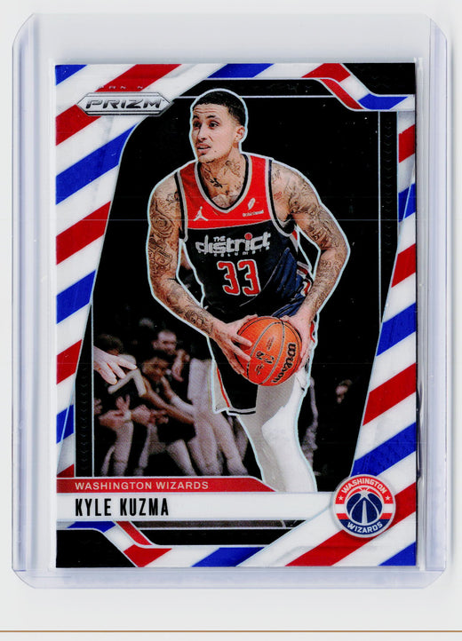 2024-25 Panini Prizm Kyle Kuzma Red White and Blue Prizm #150 Washington Wizards - front