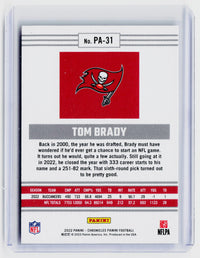 2022 Panini Chronicles Panini Tom Brady #PA-31 Tampa Bay Buccaneers - back