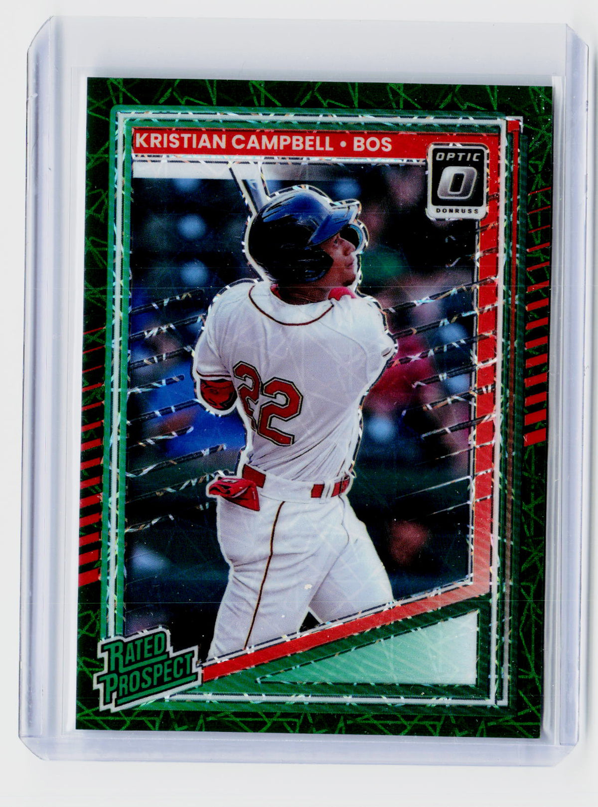 2025 Panini Donruss Rated Prospects Optic Kristian Campbell #151 Green Velocity /149 - front