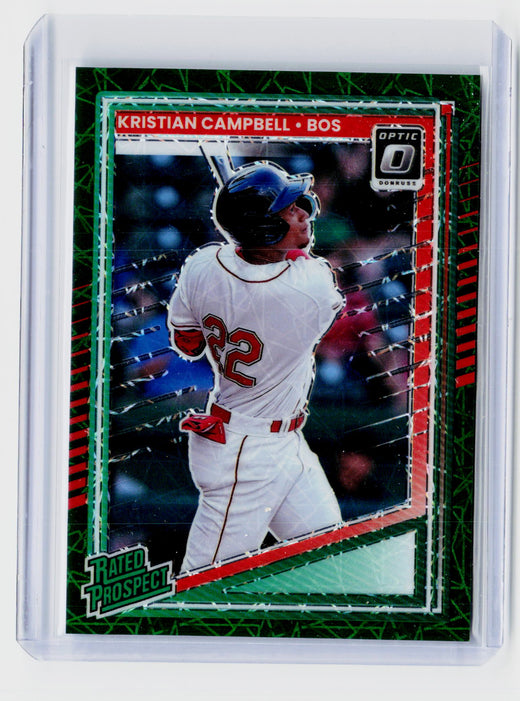 2025 Panini Donruss Rated Prospects Optic Kristian Campbell #151 Green Velocity /149 - front