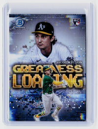 2025 Bowman Chrome Greatness Loading GL-16 Jacob Wilson RC Oakland Athletics - front