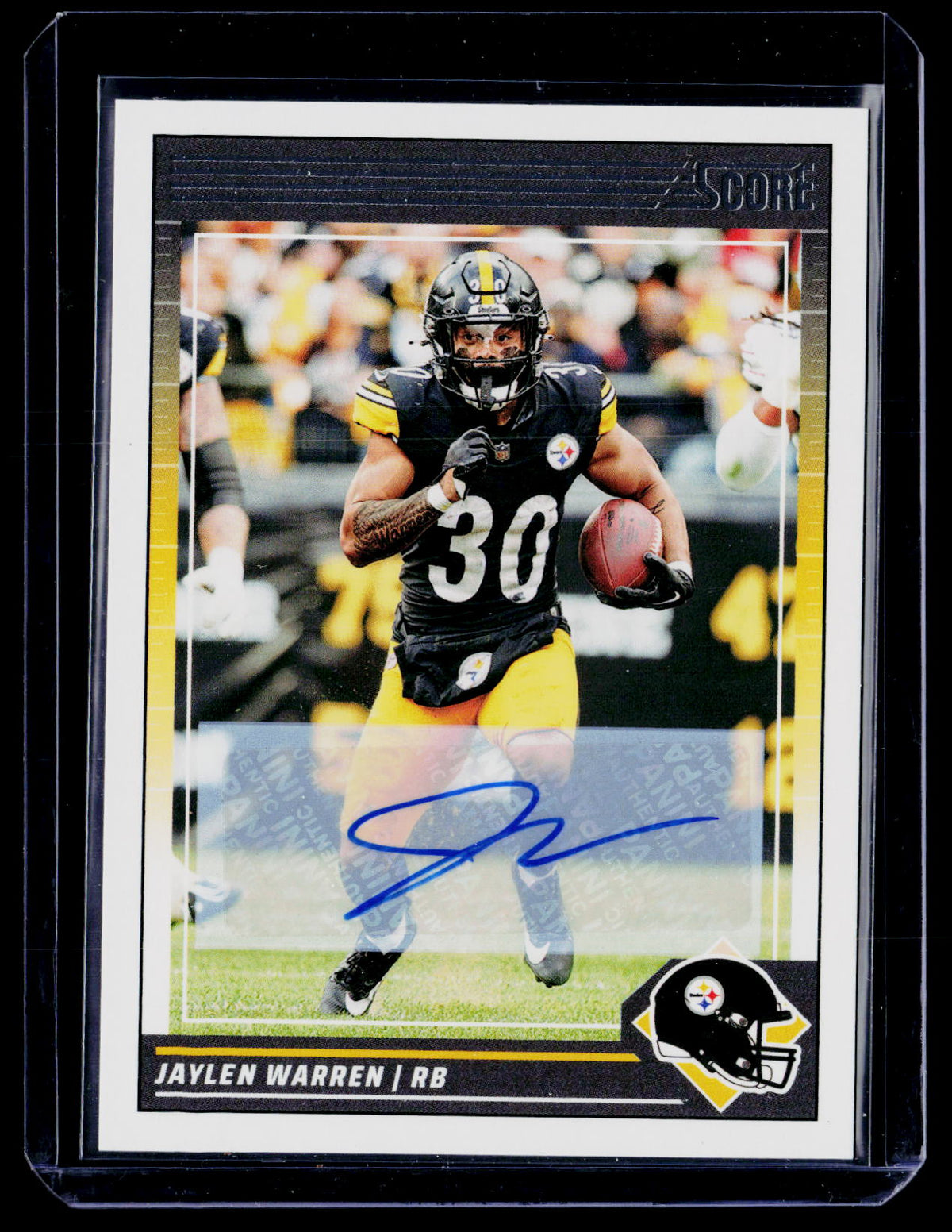 2024 Panini Score Football Base Signatures Autograph Jaylen Warren #240 - front