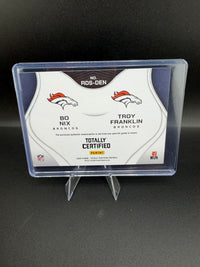 2024 Panini Totally Certified Rookie Dual Swatch Bo Nix / Troy Franklin RDS-DEN - back