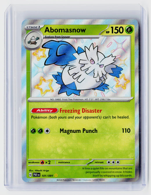 2024 Pokémon Paldean Fates Abomasnow 101/091 Shiny Rare - front