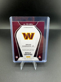 2024 Panini Totally Certified Certified Gear Brian Robinson Jr. #CG-BRJ Memorabilia - back