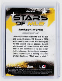 2026 Topps Stars of MLB Jackson Merrill #SMLB-51 San Diego Padres - back