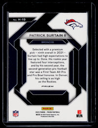 2023 Panini Prizm Emergent Green Prizm Patrick Surtain II #H-19 - back