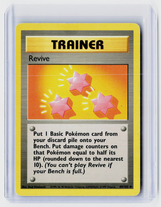 1999 Pokémon Base Set Revive Trainer 89/102 Unlimited - front