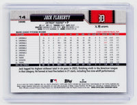 2026 Topps Chrome Jack Flaherty Baseball Border Variation #14 Detroit Tigers - back